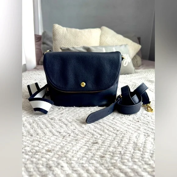 Talbots Navy Blue Crossbody with 2 straps - 9 1/2” x 7” - beautiful condition - Picture 1 of 9